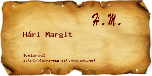 Hári Margit névjegykártya
